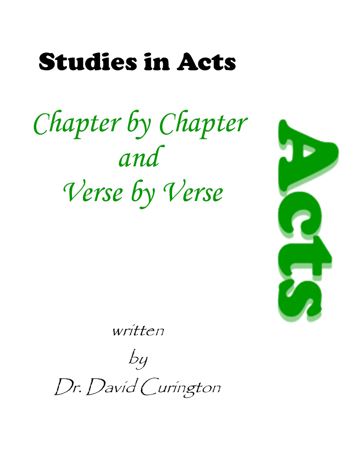 CHAPTER BY CHAPTER- VERSE BY VERSE